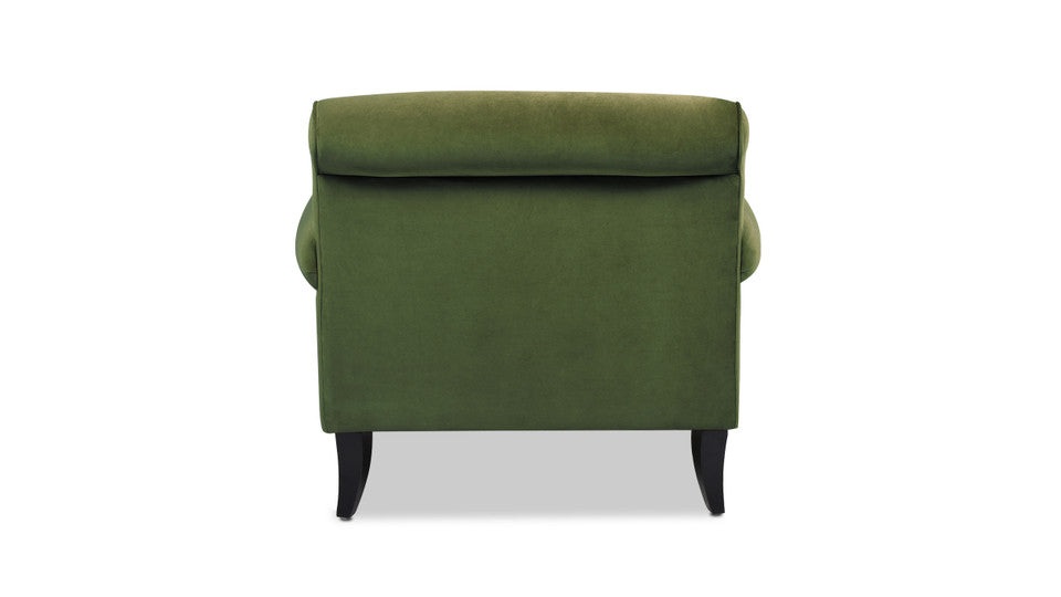 Alana 38" Lawson Accent Arm Chair with Metal Casters (Olive Green)