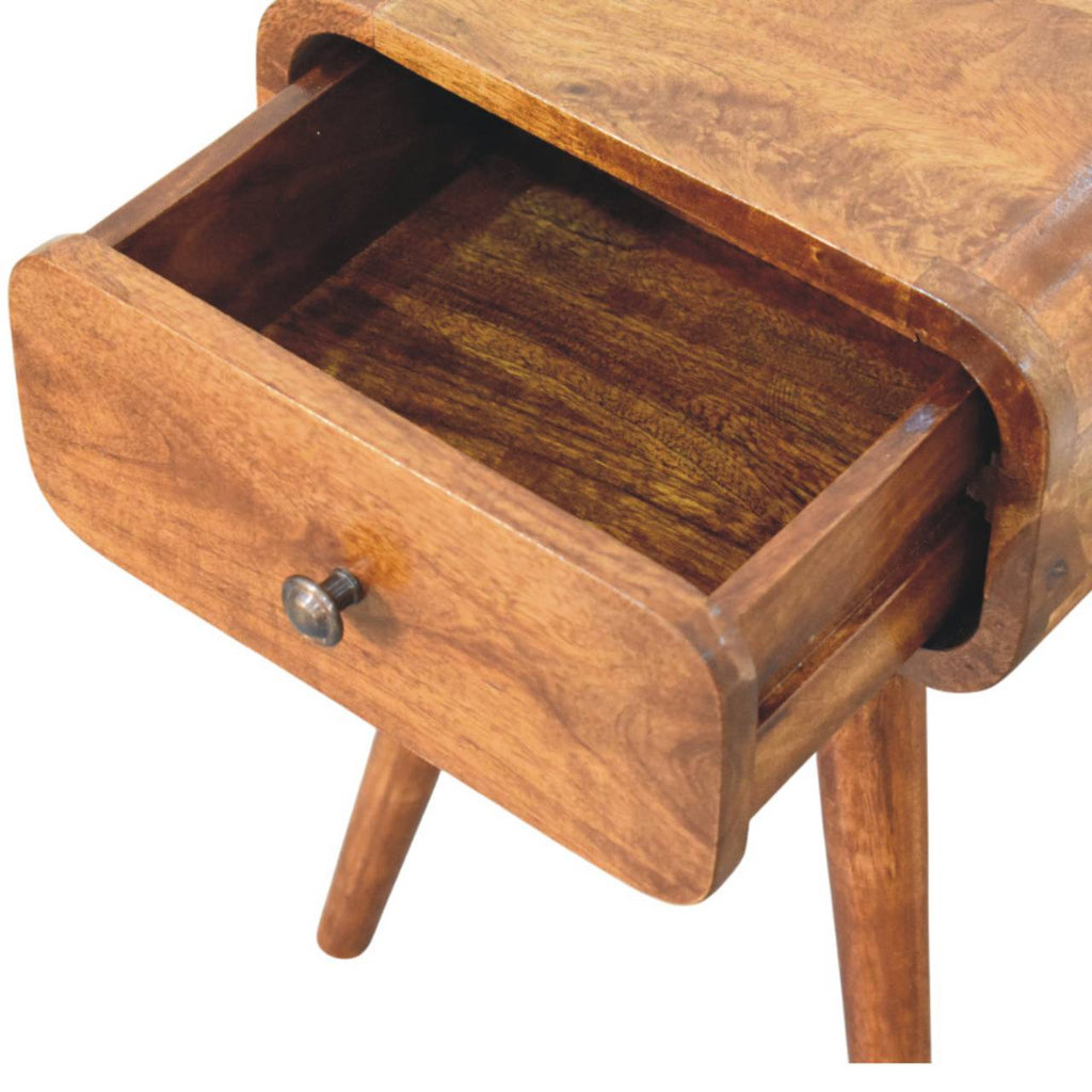 Avora Mini Chestnut Nightstand with 1 drawer