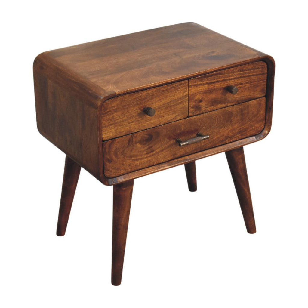 Avora 3-Drawer Chestnut Nightstand