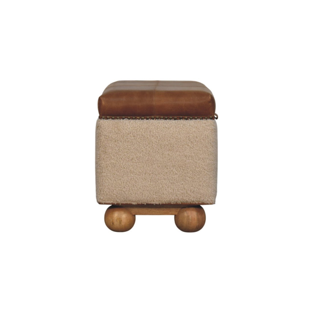Boucle Lid- up Storage Ottoman
