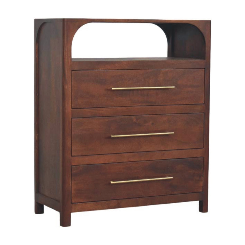 Arched Edge 3 Drawer Chest